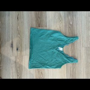 Teal seamless tank with lace